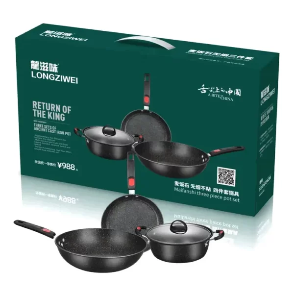 Cookware Set Pots and Pans Non Stick Kitchen Camping Cookware Sets Cooking Pot Hot 3 Pcs Minimalist Cast Iron 10 Sets - Image 2