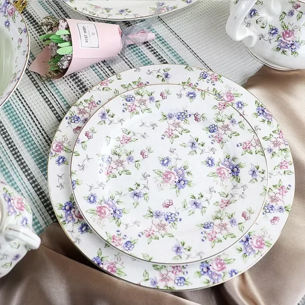 porcelain dinner sets royal high wholesale business gift in UK 87pcs royal vintage dinner set - Image 6