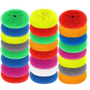 Scouring Pads Round Dish Pads Plastic Non-Scratch Dish Scrubbers Assorted Color Dish Mesh Scrubbers for Kitchen