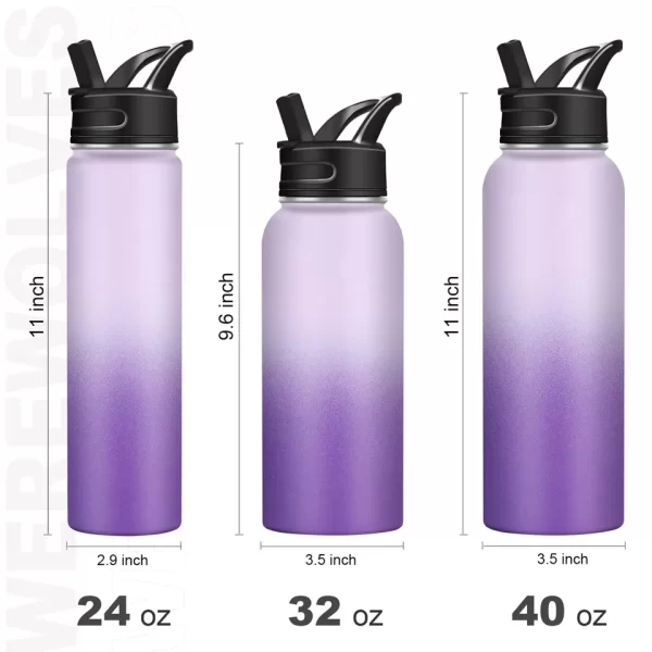 children lady small capacity custom insulated 100% stainless steel hot and cold sport water bottle - Image 6