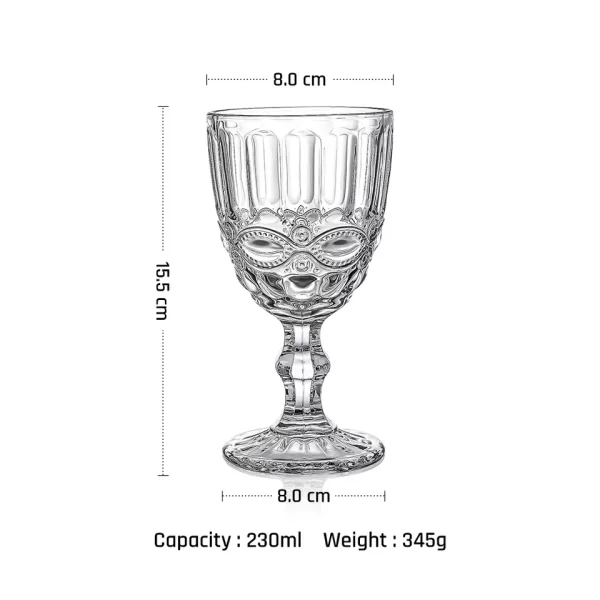 Vintage Thickened Drinking Glass Cups Roman Column Wine Glasses Clear Embossed Tiki Goblets - Image 5