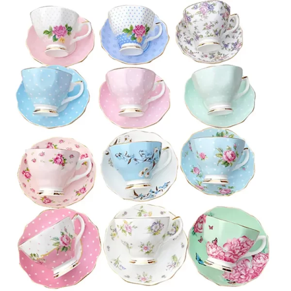 Promotional price english fine bone china ceramic coffee tea cup and saucer , tea cup set - Image 7