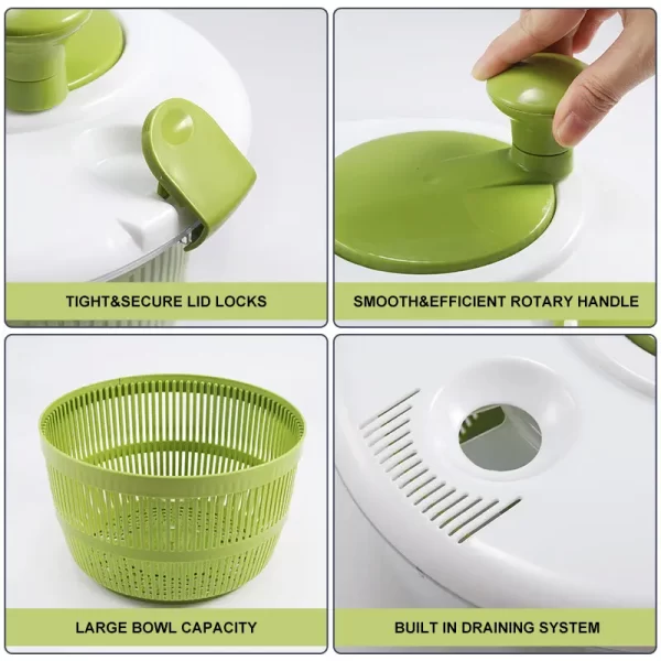 fruit washer spinner 5L large good grips large salad spinner dryer for vegetable fruit drainer - Image 6