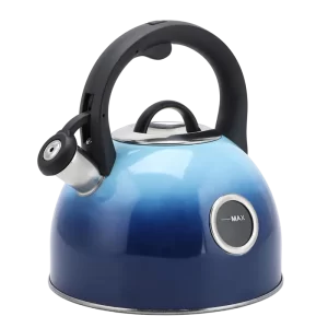 Blue Whistling Kettle Stove Top Tea Pot Stainless Steel 2.5L 2.6QT Whistling Tea Kettle