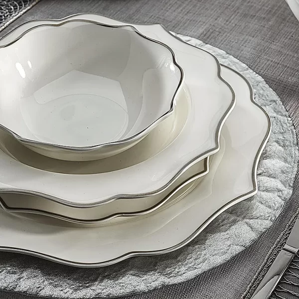 60pcs luxury dinnerware yemek takimi wholesale 6 kisilik yemek takimi Silver conjunto de jantar - Image 5