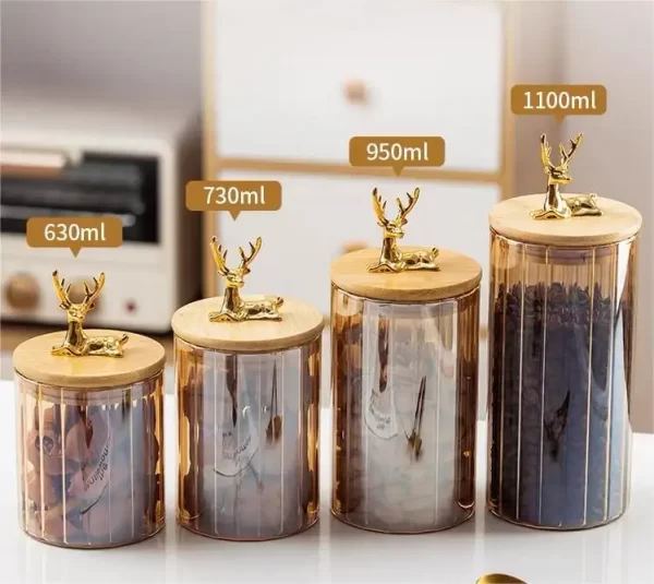 factory outlet borosilicate glass jar electroplated deer jar in kitchen - Image 6