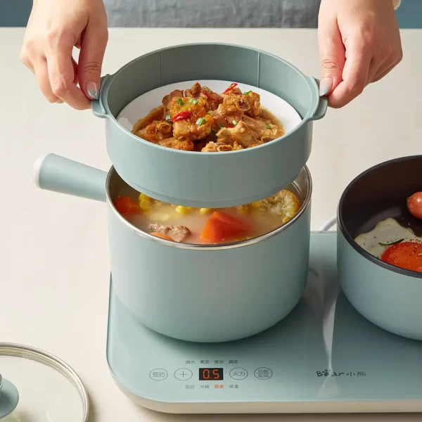 Split electric cooker multifunctional steam cooking frying dormitory student green breakfast machine - Image 5