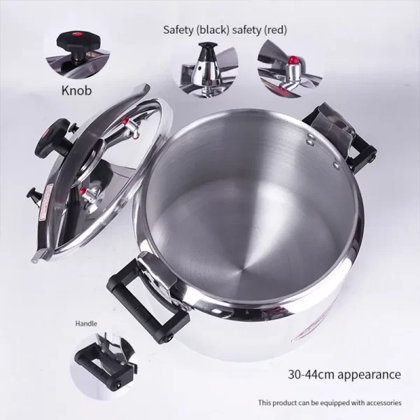Aluminum pressure cooker 9L non-induction bottom polished aluminum pressure cooker fast cook olla - Image 3