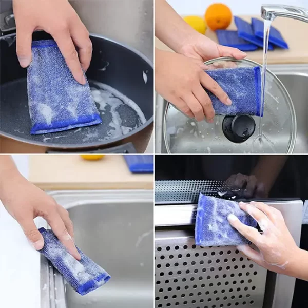 Heavy Duty Non-Scratch Kitchen Scrubbing Cleaner Sponges Stainless Steel for Fast Cleaning - Image 2