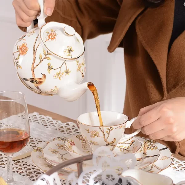 New Style Fine Porcelain Dinner Set New English Afternoon Scented Tea Set Black Tea Cup Home High-end European Tea Pot Set - Image 5