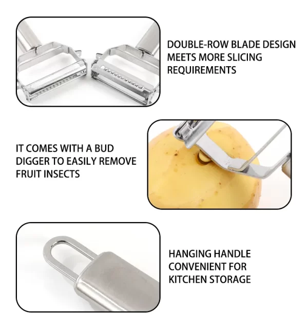 multi-purpose stainless steel Julienne Peeler Vegetable carrot potato paring peeler for kitchen - Image 3