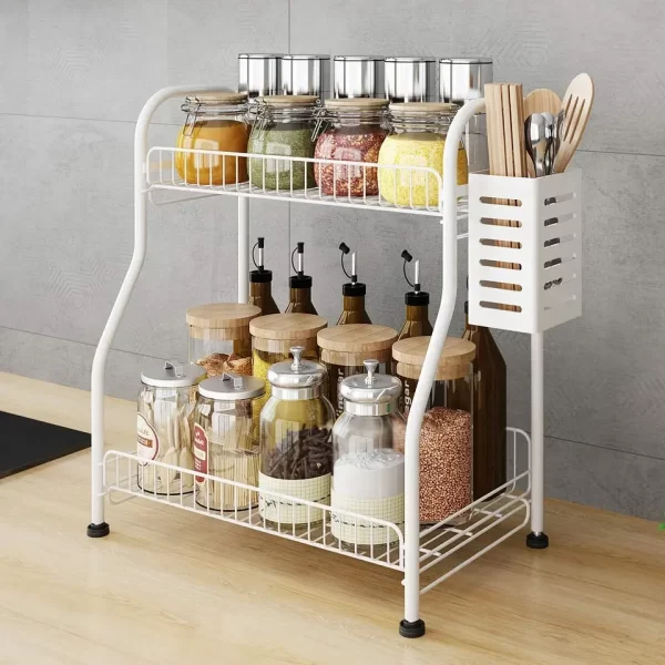 Kitchen Large Knocked-Down Spice Rack, Seasoning Organizer Standing Bathroom Storage Shelf Rack - Image 3