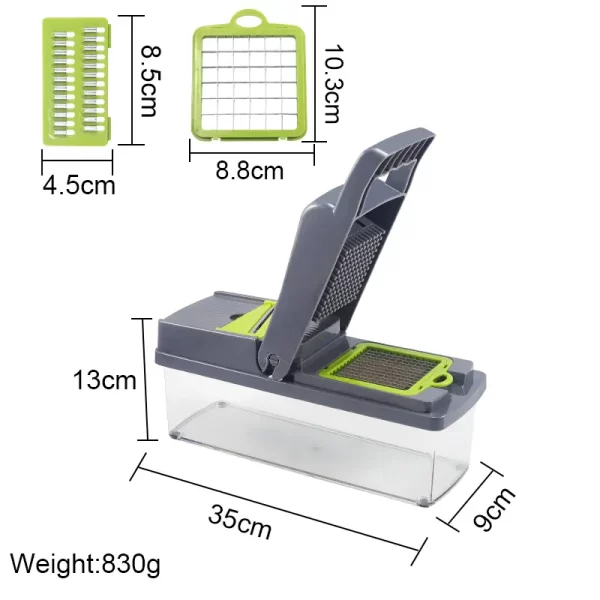 kitchen tools gadgets multifunctional 12 In 1 manual Slicer Vegetable Veggie chopper - Image 6