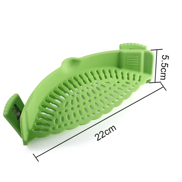 Kitchen Adjustable Pasta Silicone Clip On Food Strainer silicone pasta pot strainer - Image 2