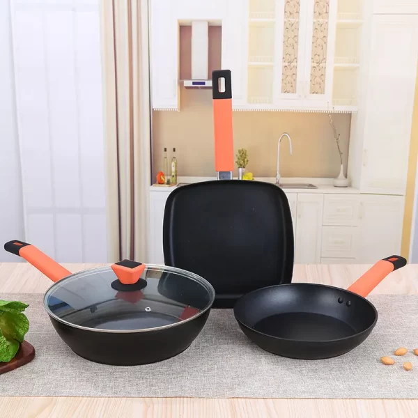 Wholesale Net Red Ten Corner Cookware Set Non Stick Pan Household Wok pots and pans cookware set cooking - Image 2