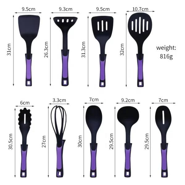 9 Pcs Food Grade Silicone Kitchen gadgets Utensils Accessories House Hold Products For Kitchen - Image 5