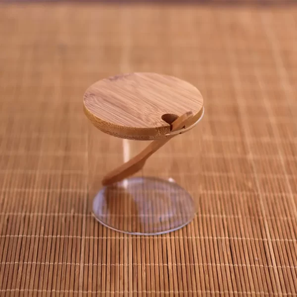 Kitchenware 300ML Glass Spice Jar Set With Bamboo Lid Spoon Spices Glass Container Set - Image 5