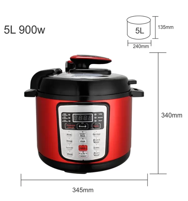 2023 Electric Pressure Cooker 5L 900W CB CE Stainless Steel 70kpa pressure cooker - Image 6