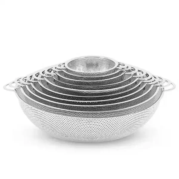 Heavy duty Dishwasher Safe 1/3/5 Quart Stainless Steel Micro-Perforated Colanders - Image 3