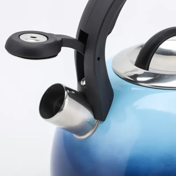 Blue Whistling Kettle Stove Top Tea Pot Stainless Steel 2.5L 2.6QT Whistling Tea Kettle - Image 5