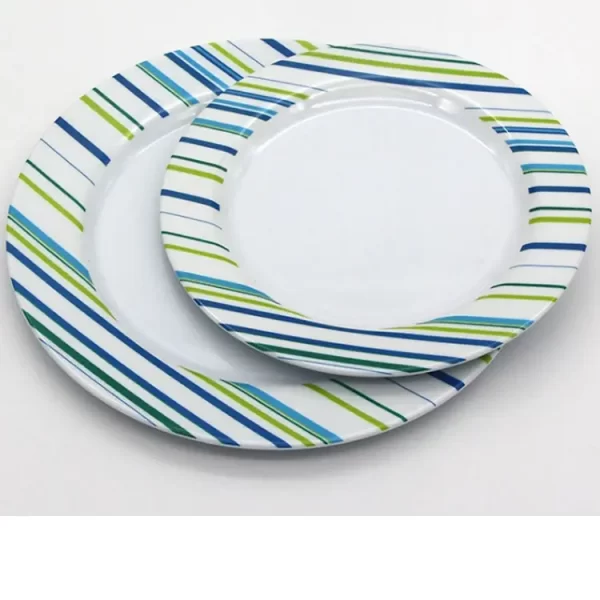24pcs/16pcs cheap stripe melamine dubai dinnerware set with plate bowl and cup - Image 5