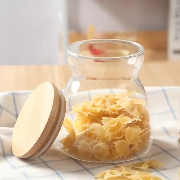 Heat Resistance Food Storage Jars Borosilicate Glass Container with Bamboo Wooden Lid Glass Jar - Image 4