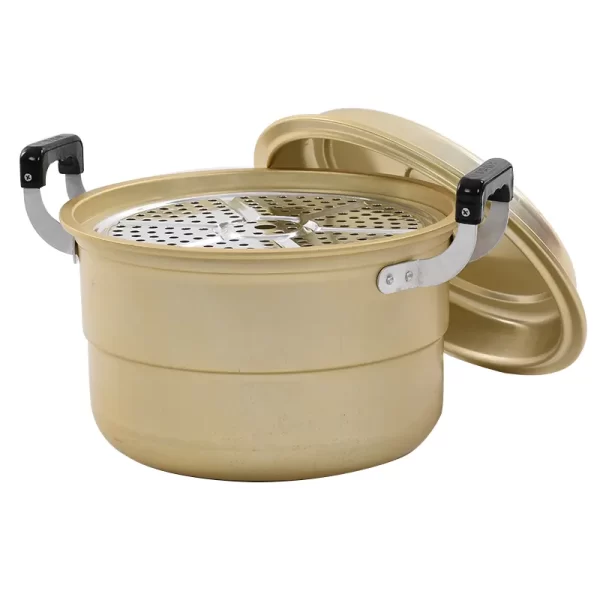 Thickened double extra-large household aluminum steamer yellow aluminum steamed bread steamed fish pot commercial stockpot - Image 2