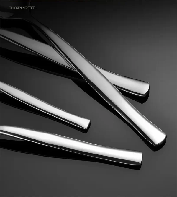 L031 High Grade Thickened 304 Stainless Steel Knife Fork Spoon Salad Spoon Dessert Spoon Western Tableware Set - Image 4