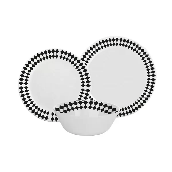 China supplier white new Heat resistant decals opal glassware plate opal glass tableware opal plate dinnerware set cake plate - Image 5