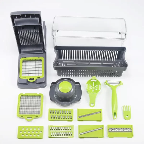 kitchen tools gadgets multifunctional 12 In 1 manual Slicer Vegetable Veggie chopper - Image 3