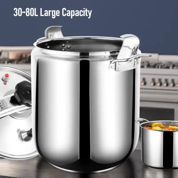 80L Large Capacity Commercial Pressure Cooker Safety Explosion-Proof Stainless Steel Pressure Cookers - Image 2