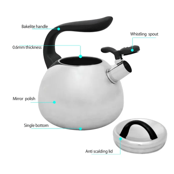Whistling Induction Teapot Tea Pot Water Kettle Tea Kettle Home Kitchen Whistle Kettles Kitchen Item Camping Pot - Image 4