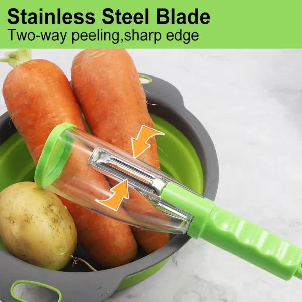 Best Sell kitchen gadgets vegetables peeler with container storage cup potato peeler - Image 6