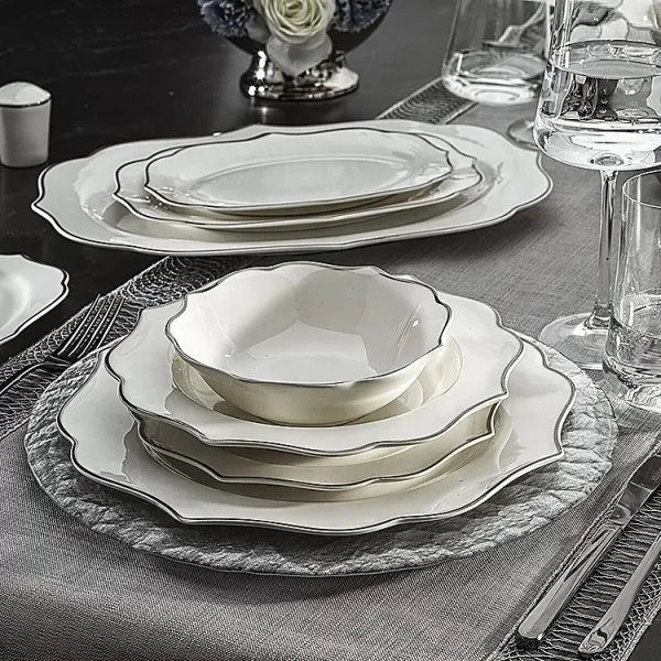 60pcs luxury dinnerware yemek takimi wholesale 6 kisilik yemek takimi Silver conjunto de jantar - Image 4