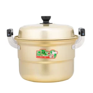 Thickened double extra-large household aluminum steamer yellow aluminum steamed bread steamed fish pot commercial stockpot