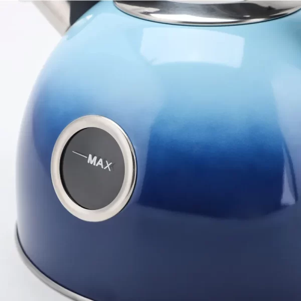 Blue Whistling Kettle Stove Top Tea Pot Stainless Steel 2.5L 2.6QT Whistling Tea Kettle - Image 6