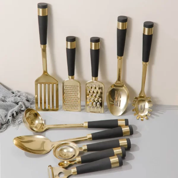 High Quality luxury 10 Pcs Kitchen Utensils Items Accessories Stainless Steel Kitchen Gadgets Set - Image 6