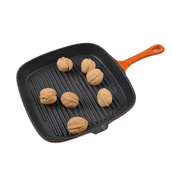 Wholesale Steak Frying Pan Pre-Seasoned Cast Iron Pot Kitchen Cookware Induction Square Cast Iron Griddle Grill Pan - Image 3