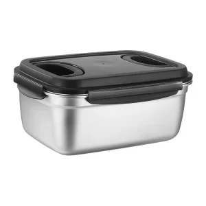 Kitchen Fridge Storage Organizer Sealed Food Container Keep Fresh Stainless Steel Pickle Box with Plastic Lid