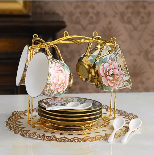 OH43 Luxury Ceramic Cup and Dishes, Household Water Cup - Image 4