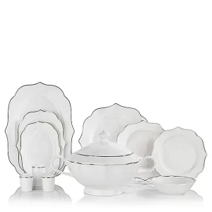 60pcs luxury dinnerware yemek takimi wholesale 6 kisilik yemek takimi Silver conjunto de jantar