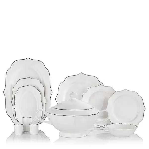 60pcs luxury dinnerware yemek takimi wholesale 6 kisilik yemek takimi Silver conjunto de jantar