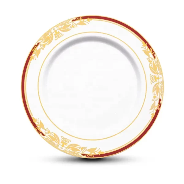 Luxury Plastic Plates Set Dinnerware Silver Charger Plates For Restaurant Wedding - Image 2