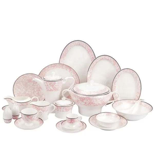 european dinnerware set TANGSHAN wholesale 125pcs dinnerware sets for 12 people bowl and plate