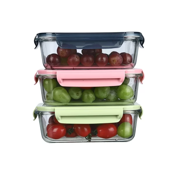 Microwave Safe Glass Food Storage Container Glass School Lunch Bento Box - Image 2