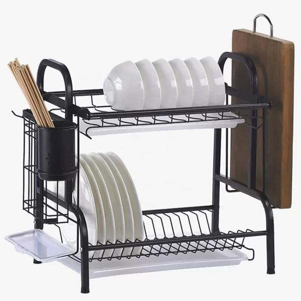 Home Kitchen Cabinet Dish Drying Rack Over The Sink Factory Directly Supply 2 Tier Kitchen Accessories Foldable Home Organizer - Image 4