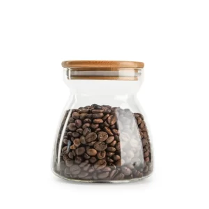 Heat Resistance Food Storage Jars Borosilicate Glass Container with Bamboo Wooden Lid Glass Jar