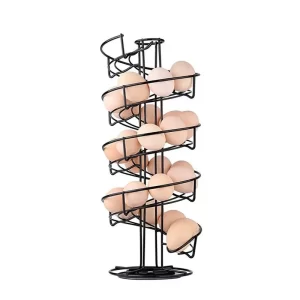 Choice Fun Home Decor Kitchen Tabletop House Hold Products Spiraling Metal Wire Egg Storage Holder Basket Rack