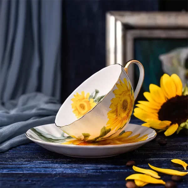 Wholesale Bone China cup and saucer set, ceramic cup and saucer, Porcelain coffee cup for gift - Image 3