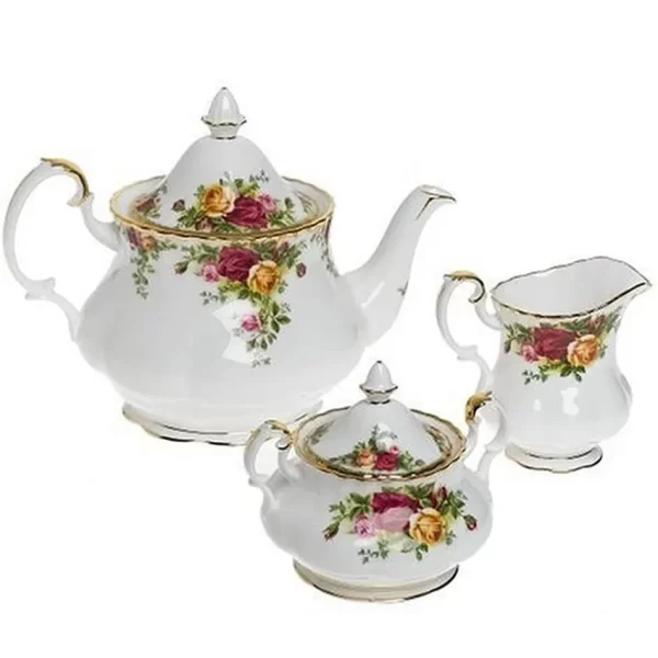 Gold rose bone porcelain tableware set flower light luxury ceramic dinnerware wholesale - Image 3